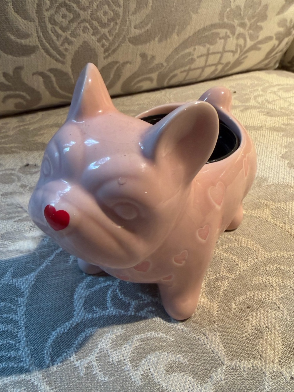 Target Spritz Pink Ceramic French Bulldog Planter Frenchie Hearts